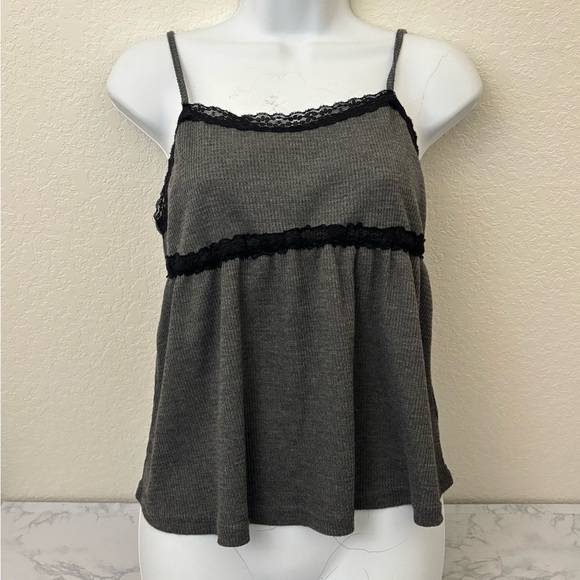ROMWE Tops - ROMWE Size Small Y2K Cami Cropped Top Spaghetti Straps Women’s Gray Pullover​